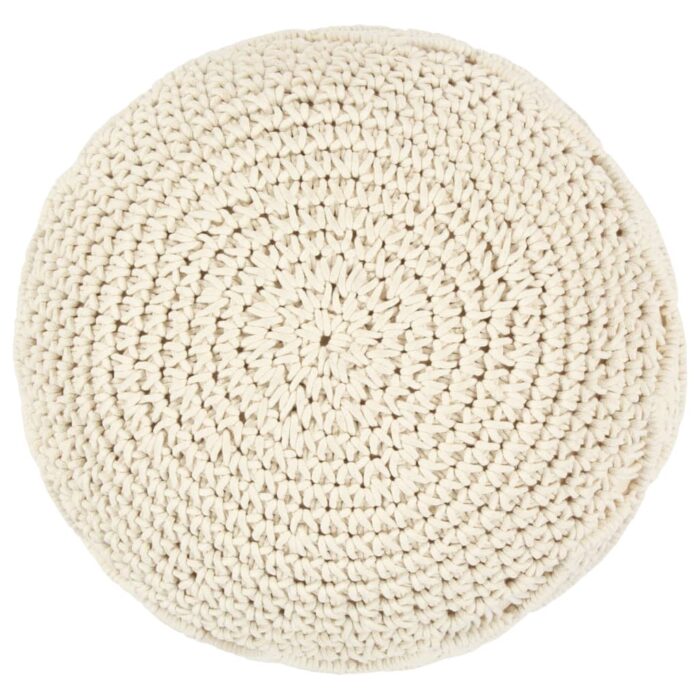 Pouf fait à la main en macramé 45 x 30 cm Coton – Image 2