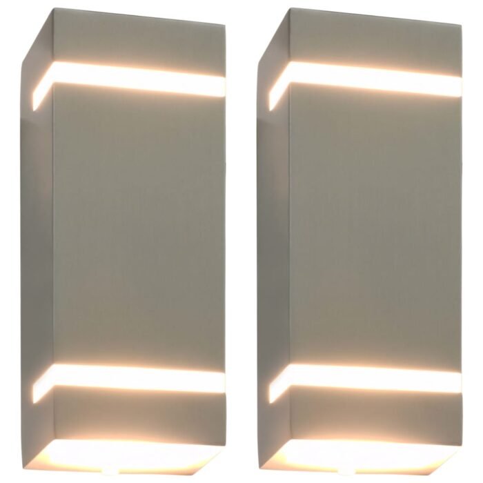 Appliques murales d'extérieur 2 pcs 35 W Argenté Rectangulaire – Image 1