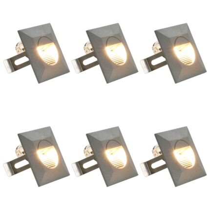 Appliques murales LED d'extérieur 6 pcs 5 W Argenté Carré