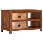 Table basse avec 2 tiroirs 90x40x50 cm bois solide de manguier – Image 12