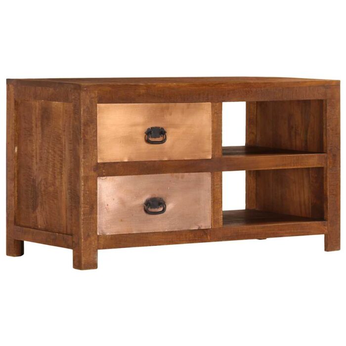 Table basse avec 2 tiroirs 90x40x50 cm bois solide de manguier – Image 12