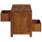Table basse avec 2 tiroirs 90x40x50 cm bois solide de manguier – Image 7