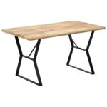 Table à manger 140x80x76 cm Bois de manguier massif – Image 6