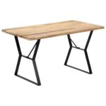 Table à manger 140x80x76 cm Bois de manguier massif – Image 9