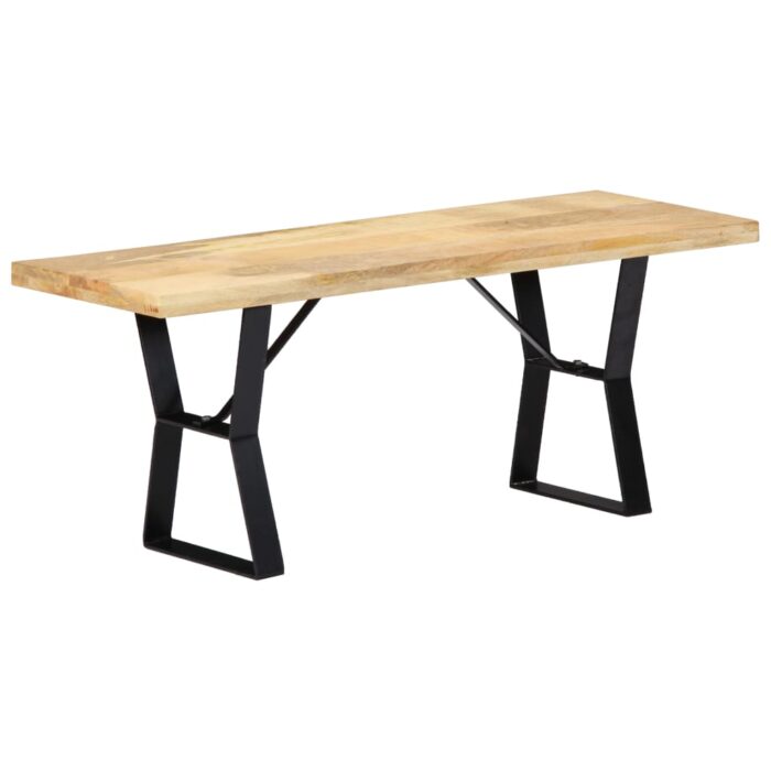 Banc 110 cm Bois de manguier massif – Image 10