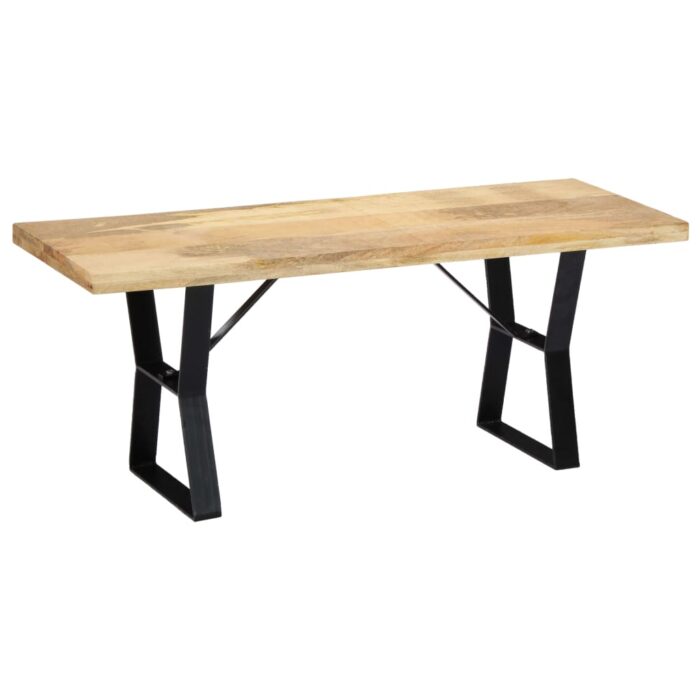 Banc 110 cm Bois de manguier massif – Image 2