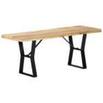 Banc 110 cm Bois de manguier massif – Image 9