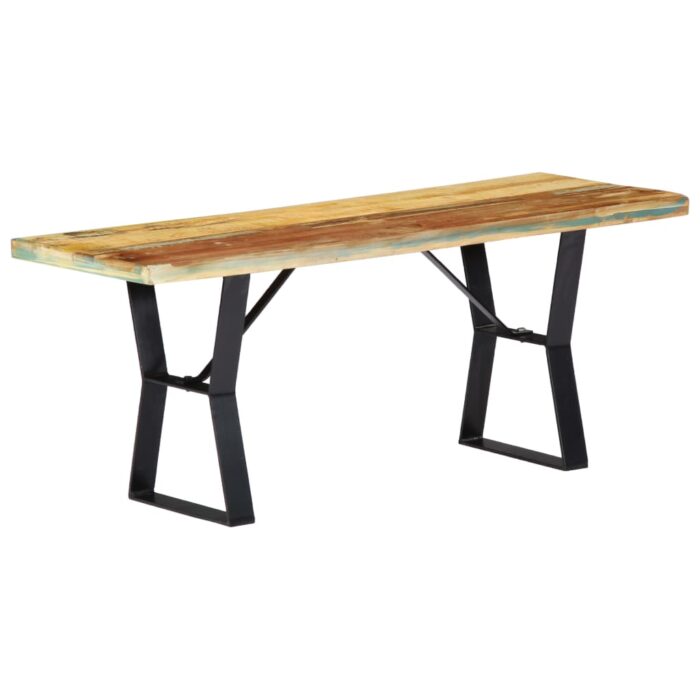 Banc 110 cm Bois de récupération massif – Image 11