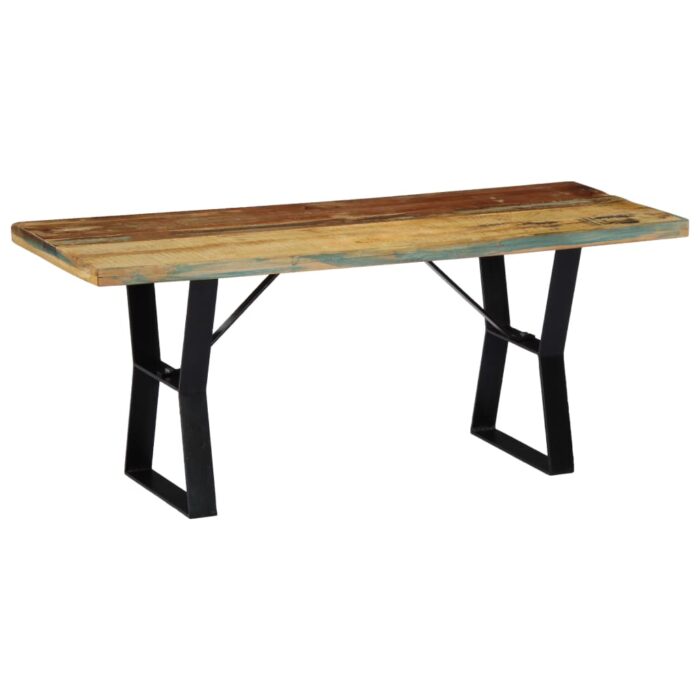 Banc 110 cm Bois de récupération massif – Image 2