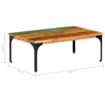 Table basse 100x60x35 cm Bois de récupération solide – Image 8