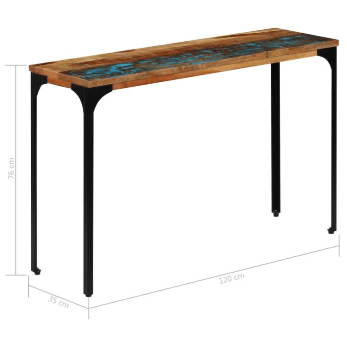 Table console 120 x 35 x 76 cm Bois de récupération massif – Image 8