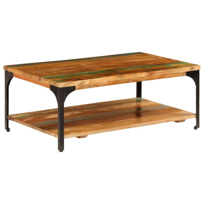 Table basse et étagère 100x60x35 cm Bois de récupération solide – Image 1