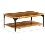 Table basse et étagère 100x60x35 cm Bois de récupération solide – Image 7