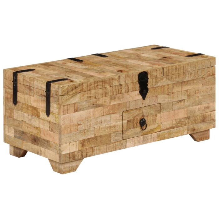Table basse Bois de manguier massif 80x40x35 cm – Image 11