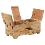 Table basse Bois de manguier massif 80x40x35 cm – Image 3