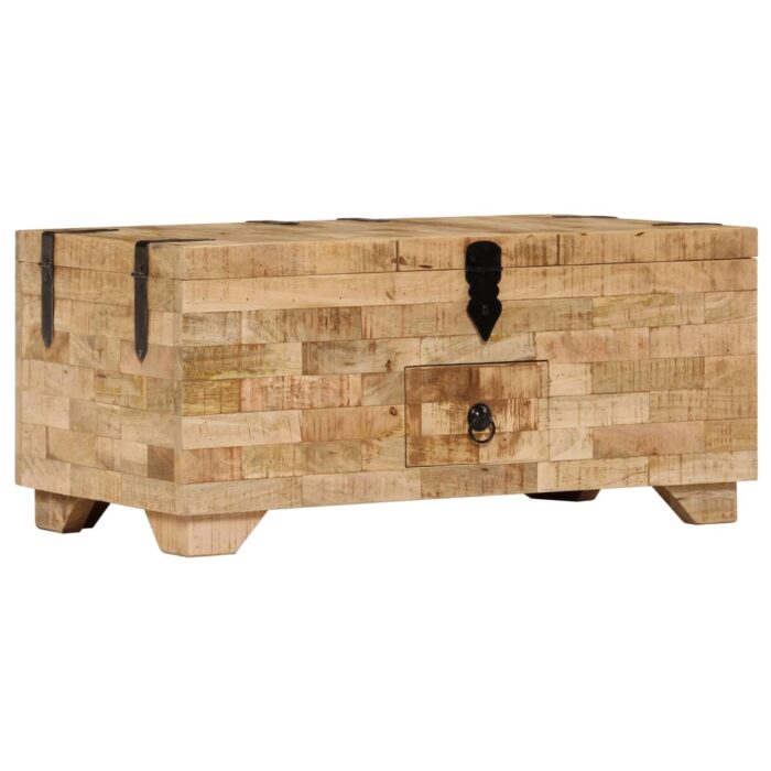 Table basse Bois de manguier massif 80x40x35 cm – Image 4