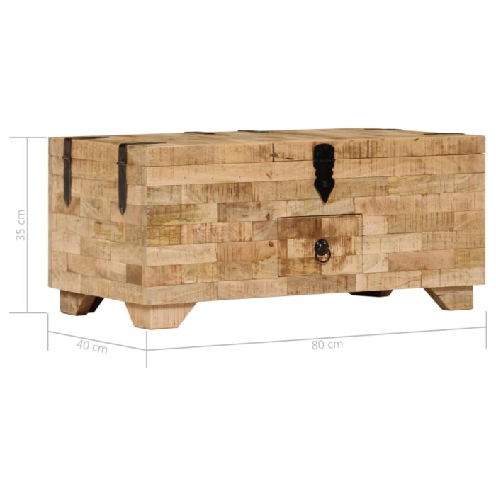 Table basse Bois de manguier massif 80x40x35 cm – Image 8