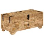Table basse Bois de manguier massif 80x40x35 cm – Image 9