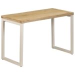 Table à manger 115x55x76 cm Bois de manguier massif et acier – Image 12