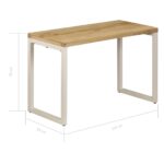 Table à manger 115x55x76 cm Bois de manguier massif et acier – Image 8
