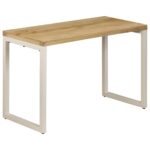 Table à manger 115x55x76 cm Bois de manguier massif et acier – Image 9