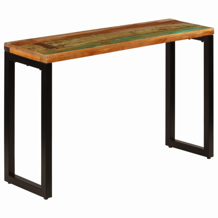 Table console 120x35x76 cm Bois de récupération solide et acier – Image 11