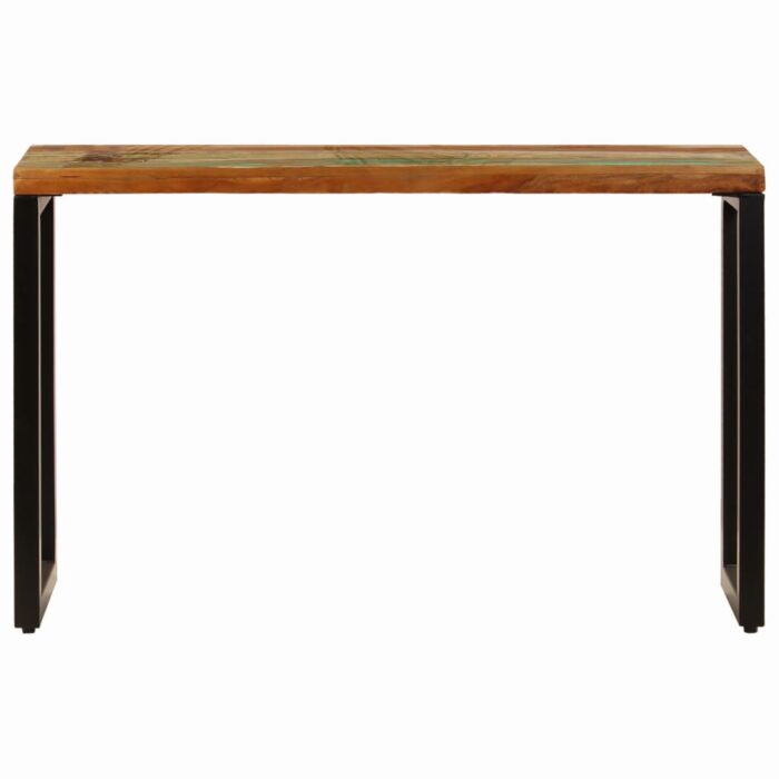 Table console 120x35x76 cm Bois de récupération solide et acier – Image 2
