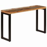 Table console 120x35x76 cm Bois de récupération solide et acier – Image 8