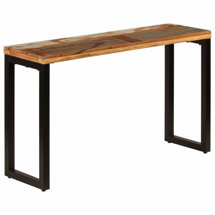 Table console 120x35x76 cm Bois de récupération solide et acier – Image 8