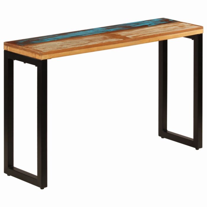 Table console 120x35x76 cm Bois de récupération solide et acier – Image 9