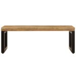 Table basse 100x50x35 cm Bois de manguier solide et acier – Image 2