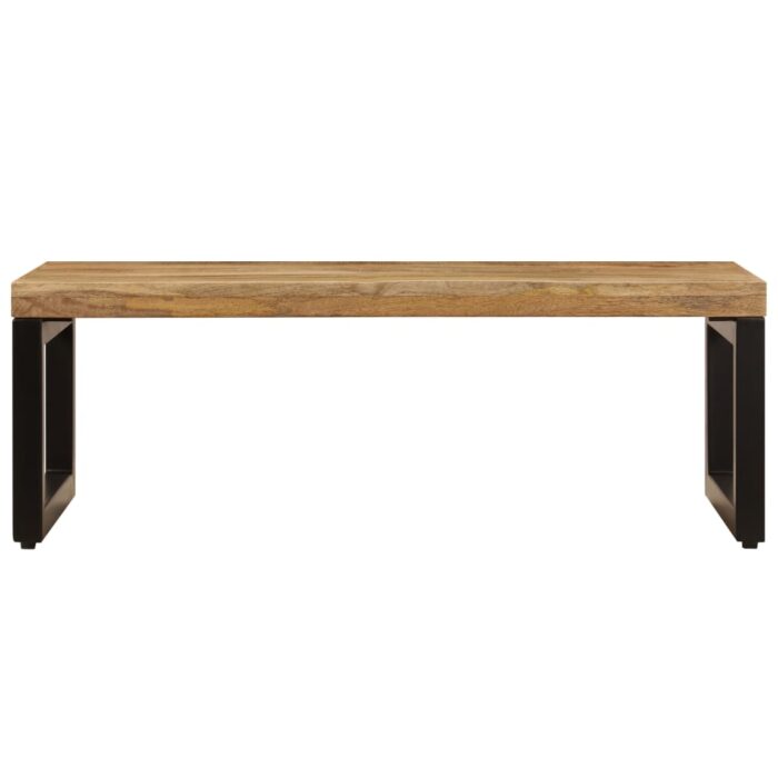 Table basse 100x50x35 cm Bois de manguier solide et acier – Image 2