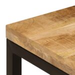Table basse 100x50x35 cm Bois de manguier solide et acier – Image 5