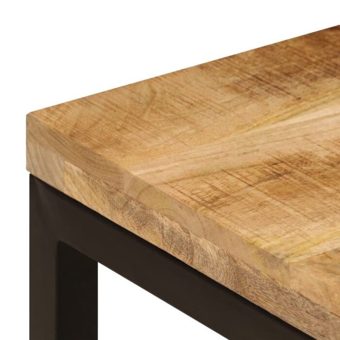 Table basse 100x50x35 cm Bois de manguier solide et acier – Image 5