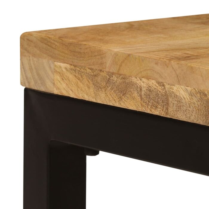 Table basse 100x50x35 cm Bois de manguier solide et acier – Image 6
