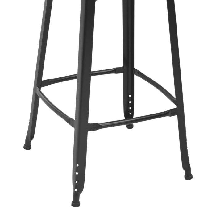 Tabourets de bar lot de 2 noir acier – Image 4