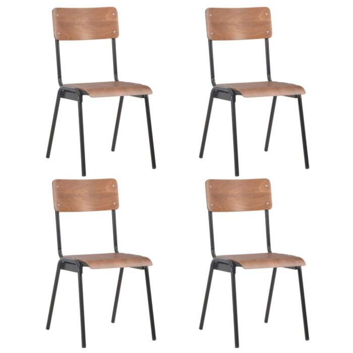 VXL8718475741718_a_en_hd_1.jpg Chaises à manger lot de 4 marron contreplaqué solide et acier – Image 1