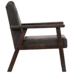 Fauteuil gris cuir véritable – Image 2