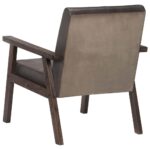 Fauteuil gris cuir véritable – Image 3