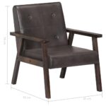 Fauteuil gris cuir véritable – Image 6
