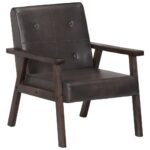 Fauteuil gris cuir véritable – Image 8