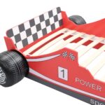 Lit voiture de course pour enfants 90 x 200 cm Rouge – Image 5