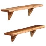 Étagères murales 2 pcs 60x20x18 cm Bois d'acacia massif
