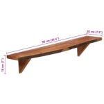 Étagères murales 2 pcs 90x20x18 cm Bois d'acacia massif – Image 10