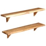 Étagères murales 2 pcs 90x20x18 cm Bois d'acacia massif – Image 5