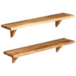 Étagères murales 2 pcs 90x20x18 cm Bois d'acacia massif – Image 8