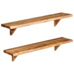 Étagères murales 2 pcs 90x20x18 cm Bois d'acacia massif – Image 9