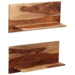 Étagères murales 2 pcs 58 x 26 x 20 cm Bois massif – Image 10