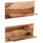 Étagères murales 2 pcs 58 x 26 x 20 cm Bois massif – Image 8