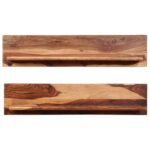 Étagères murales 2 pcs 118 x 26 x 20 cm Bois de Sesham massif – Image 2